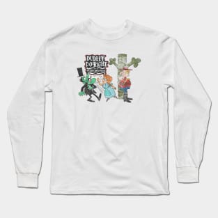 Dudley Do Right, Nell and Snidely Whiplash -Distressed, Authentic Long Sleeve T-Shirt